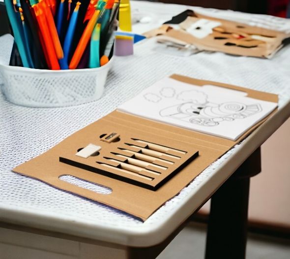 Набор RESOL из 6 карандашей в блокноте / Набор подарочных карандашей с разукрашкой